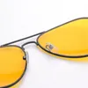 선글라스 패션 옐로우 렌즈 나이트 비전 남성용 금속 고글 자동차 운전자 눈부심 방지 태양 안경 여성 운전 Y96