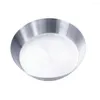 Skålar miljövänligt rostfritt stål platt botten servering skål rund tallrik bricka kök matskål för sallad matlagning bakning