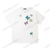 Xinxinbuy Men Designer Tee T Shirt Paris Butterfly Wzory litery haftowe krótkie rękaw Bawełniane kobiety zielone białe czarne szare xs-l