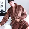 abbigliamento per la casa Oversize 3XL Uomo Flanella Robe Kimono Accappatoio Abito Inverno Caldo Sleepwear Camicia da notte Spessa Coral Fleece Abbigliamento da notte Abbigliamento per la casa 221202