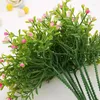 装飾的な花1/5/12％人工シミュレーション植物偽の花小さな盆栽緑の草プラスチック植物ウェディングホームテーブルデコレーション