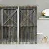 Shower Curtains Arab Vintage Old Wooden Door Wood Stripd Bathroom Bath Decor Screen Waterproof Cloth Hanging Hooks Curtain Set