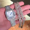 Armbandsur färgglada lättläst 12 timmars klocka Stainls Steel Material VVS1 Stone Diamond Mechanical Watch