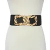 Belts 6.0 Cm Wide Belt Gold Buckle Ladies Fashion Dress Loose Double Leaf Elastic Decoration Girdle For Wedding Bg-1278