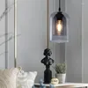 Hanglampen Noordelijke amber/grijs/blauw glaslamp slaapkamer slaapkamer led kroonluchter licht voor eetkamer bar pub restaurantverlichting