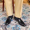 Vert noir Style britannique Muller chaussures mode conduite mocassins messieurs Oxfords robe de mariée chaussures en cuir véritable