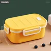 Ensembles de vaisselle Portable Lunch Box Kids School Office Boîtes à bento en plastique à micro-ondes avec compartiments Récipient de fruits à salade anti-fuite