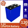 120AH LIFEPO4 Batteri 12V Recargable Lithium Iron Fosfate Prismatic Battery Pack 3.2V Nya solceller för båtgolfvagn