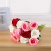 Flores decorativas 1pcs real toque rosa rosa v￡stax l￡tex a mano Feel simulaci￳n simulaci￳n artificial boda casera boda