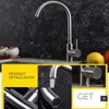 Kitchen Faucets DQOK Black Stainless Steel Mixer Single Handle Hole Faucet Brushed Nickle Sink Tap 221203