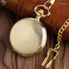 Pocket Watches Watch med Chain och Steampunk Hand-Wound Pendant For Men Women Silver Mechanical Shield Collectible