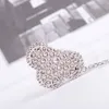 Luxury quaity 6pcs flower pendant necklace with sparkly diamond platinum color have stamp PS7054A