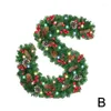 Decorative Flowers PVC Christmas Illuminate Garland 8.85 Ft Rattan Artificial Flower Vine Plants Outdoor Decorations