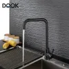 Kitchen Faucets DQOK Black Stainless Steel Mixer Single Handle Hole Faucet Brushed Nickle Sink Tap 221203