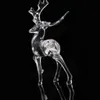 Dekorativa föremål Figurer Elk Crystal Desktop Ornament Ceative Wedding Party Room Decor Transparent hjort Hantverk Skulptur Julbarn Toy 221203