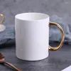 Mugs High-quality Nordic Ceramic Marker Mug Restaurant Coffee Cup Breakfast Milk Creative Gold With Handle Water