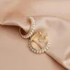 Backs Earrings Thick C-shaped Pearl Hoop For Women Circle Without Pierced Hanging Ear Clip Retro 925 Silver Needle Party Wed Jewelry