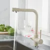 Kitchen Faucets Filtered Balck with Dot Brass Purifier Dual Sprayer Drinking Water Tap Vessel Sink Mixer Torneira 221203