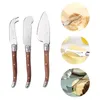 Servis uppsättningar 3st Laguiole Cheese Knife Set Trähandtag smörspridare Knivar Mini Cream Cheese Cutter Slicer Restaurant Bar Tool 6 tum 221203