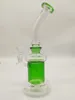11 Inch Glass Bong Clear Green Glass Bong Water Pipes Hookah Recycler Joint Smoking Bubbler 14mm Bowl And Banger US Warehouse