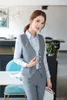 Women's Vests Formal Ladies Waistcoat & Vest For Women Work Wear Business Suits 2 Piece Pant And Top Sets Pantsuits Black