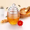 زجاجات تخزين وعاء جرة العسل الشفافة مع حاوية المطبخ قضيب المطبخ