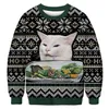 Unisex lelijke kersttruien mannen 3D gesimuleerde jurk excentrieke held Crewneck pullover vrouwen groenharige monster xmas top 5xl hoge kwaliteit succesvolle mensen