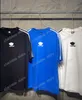 Xinxinbuy Men Designer T-shirt Paris schouderstreepletters Borduurwerk Korten met korte mouwen Blauw wit zwart grijs XS-l
