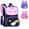 Ryggsäckar stor skolväska söt student ryggsäck tecknad enicorn bagpack primär bokväskor för tonårsflickor barn 221203