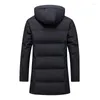 Men's Down Brand Winter Jacket Men 2022 Fashion Hooded Black Puffer Jackets Casual 90% witte eendenjas overjas