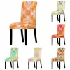 Chair Covers Colorful Marble Seat Cover Home Table Dinner Back Year Party Decor Anti-Dirty Slipcovers Orange