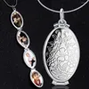 Chains Vintage Po Frame Memory Locket Pendant Necklace Silver Mother's Day Gift Flower &Bird Image Jewelry