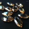 Ljuskrona kristall 50st/parti 38mm k9 marquis champagne suncatcher fasetterad spetsig oval h￤nge gl￤nsande glaslampa delar