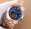 Maker Super Quality Men's Men's Watches 6000V110R-B733 Sapphire Luminous 42,5 мм Blue Dial Tourbillon 2160 Автоматическое механическое движение 316L Рафинированные стальные часы