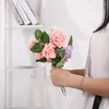 Fleurs décoratives artificielles 25 pièces, fausses roses en mousse ivoire avec tiges pour bouquets de mariage DIY, décoration de fête de mariage blanche