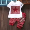 Roupas de roupas Roupos de menino de menino de verão de terno infantil calças de camisetas estampas de estampa de estampa 221203