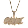 Topbling A-Z Nome personalizado Letras de colares pendentes Bling 5A Zircão 18K Real Gold Plated