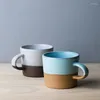 Tasses japonaises rétro tasse à café en céramique créative moderne ménage poterie grossière après-midi tasse à thé bureau Latte petit déjeuner lait