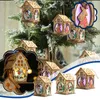 Décorations de noël cabine d'arbre pendentif lumineux en bois, bricolage petite maison, accessoires de lampe de nuit féerique #4