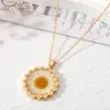 Cadeias de redes de flores secas colar de flores exclusivas femininas naturais cor ouro de luxo pingente geométrico de luxo
