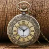 Antiguo steampunk vintage numerales romanos de cuarzo reloj de bolsillo multicolor collar cadena de reloj colgante mujeres para hombres