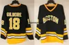 Dostosowany Vintage Happy Gilmore #18 Adam Sandler Hockey Jerseys 1996 Movie Jersey Black White Sched S-5xl