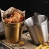 Storage Bottles Mini Metal Bucket Polished Stainless Steel Pails With Handle For Starter Plant Ice Cubes French Fries Gold Or Silver 101A