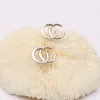 Роскошные серьги-гвоздики женские дизайнерские серьги с двойными буквами ювелирные изделия женские с 18-каратным покрытием бриллиант Chic Crystal Rhinestones Pearls Wedding Gifts