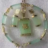 Natural Green Jade Jadeite Circle Donut Pendant Set Armband Lenght 18,9 cm örhängen 30 mm halsband 46 cm