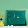 Pochettes à bijoux, plateau d'exposition en PU avec anneau en microfibre, support de collier, boucle d'oreille, Bracelet, pour organisation de vitrine