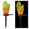 Solar Lawn Light Garden Decoration Floor Plug Plant Cactus LED Route Lighting Landscape Lights Waterproof Pathway Bulbs