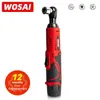 WOSAI 45NMコードレス電気レンチ12V 3/8ラチェットセットアングルドリルドライバーを取り外してねじナットカーの修理ツール