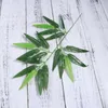 Decorative Flowers 50pcs Artificial Green Bamboo Leaves Fake Plants Greenery For Home El Office Decoration