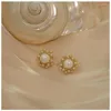 Stud Earrings Vintage For Women S925 Needles Imitation Pearls Temperament Elegant Bridal Wedding Fine Jewelry Brincos